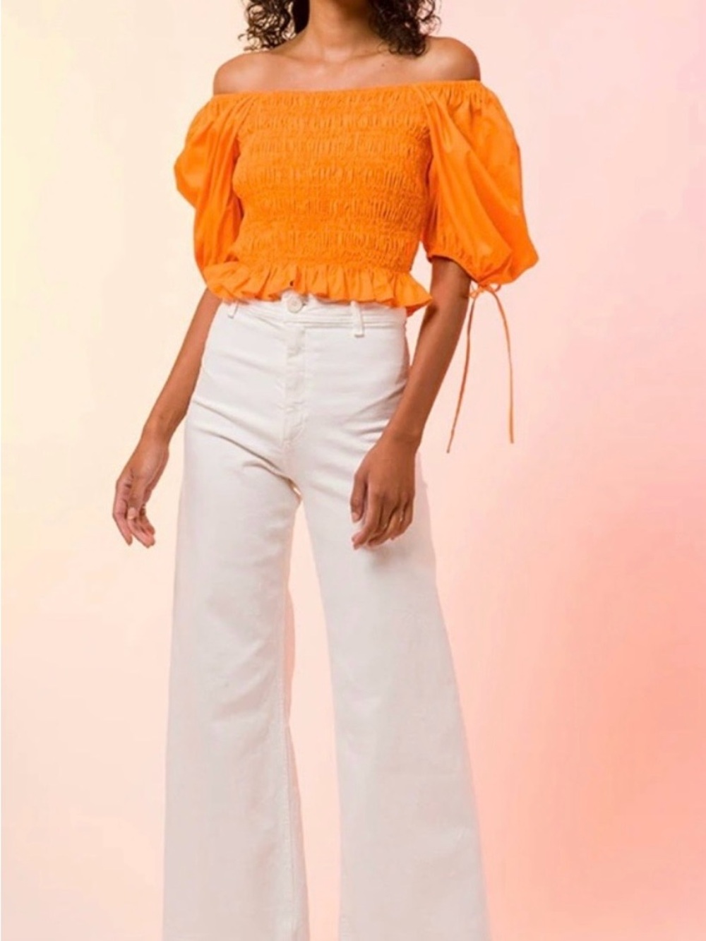 Line & Dot Orange Shirt Size L